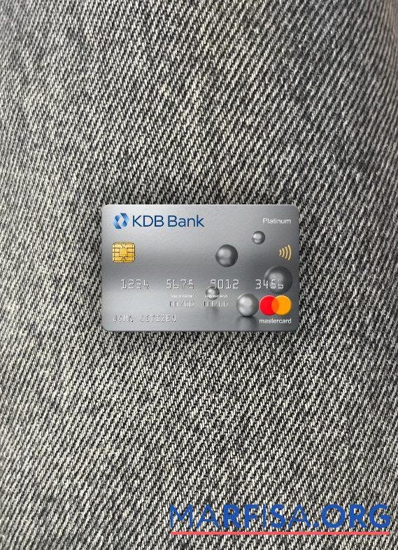 Printable South Korea KDB bank mastercard platinum photolook front real example